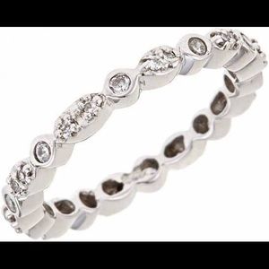 Sterling Forever bezel and marquis band ring size 7 Never Worn